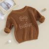 Boy Cute Sweater Children Baby Letter Embroidery Knitted Tops Kids Autumn Winter Pullover Sweaters Clothes