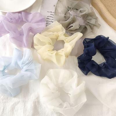 Women's See-through Frill Scrunchie Headband Hair Tie