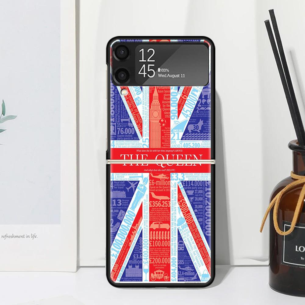 Union Jack England UK Flag Phone Case For Samsung Galaxy Z Flip 7 Flip7 Zflip 6 Flip6 5 Flip5 4 Flip4 3 Flip3 5G Fundas Black Co