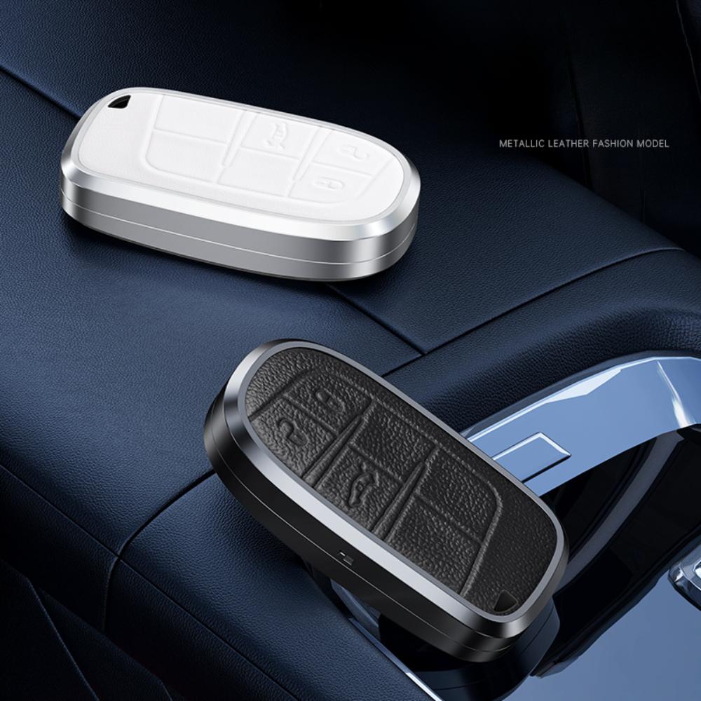 Ronsi Car Key Case Cover Shell Fob For Jeep Grand Cherokee Wk2 Kl Wrangler Jk Commander Compass Dodger Chrysler 300 Car Key Bag