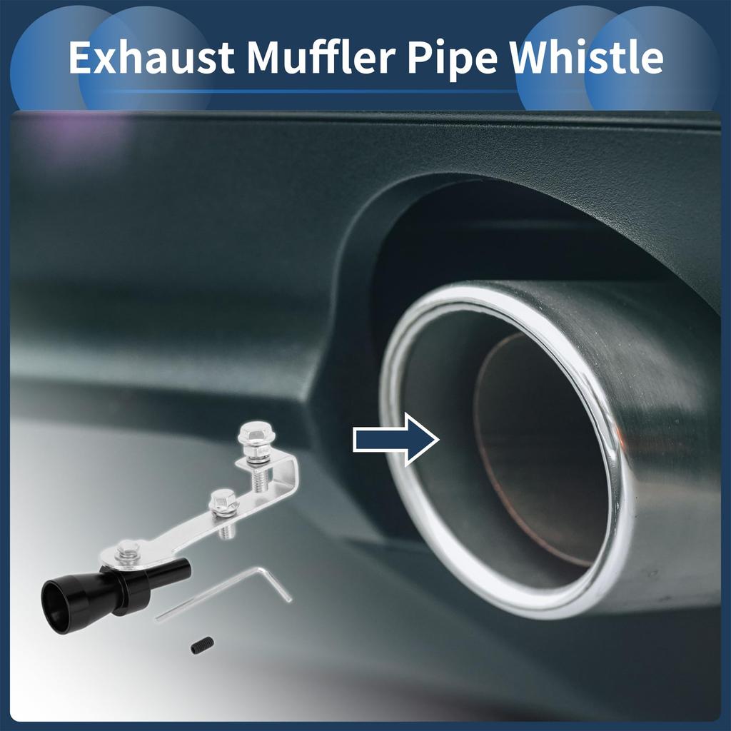 INFINAUTO Turbo Sound Exhaust Muffler Pipe Whistle Rear Tail Pipe S Carbide Chrome Manufacturer Aluminum Black 1 Set