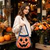Kids Pumpkin Goodie Bags Halloween Trick‑or‑Treat Tote Bag, Ghost Face Candy Handbag, Party Favor Holders Reusable Bag for Costume Accessory