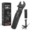 19-In-1 Multifunctional Tool Wrench - Compact and Durable Aluminum Alloy with Pliers, Wire Pliers, Saw, Bottle Opener, Etc. - Black