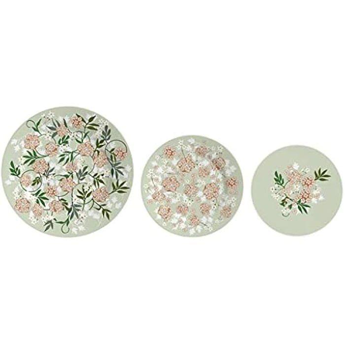Set de Plats - DKD Home Decor - Multicolore - Porcelaine - 31 x 52 x 30 cm - Design Élégant