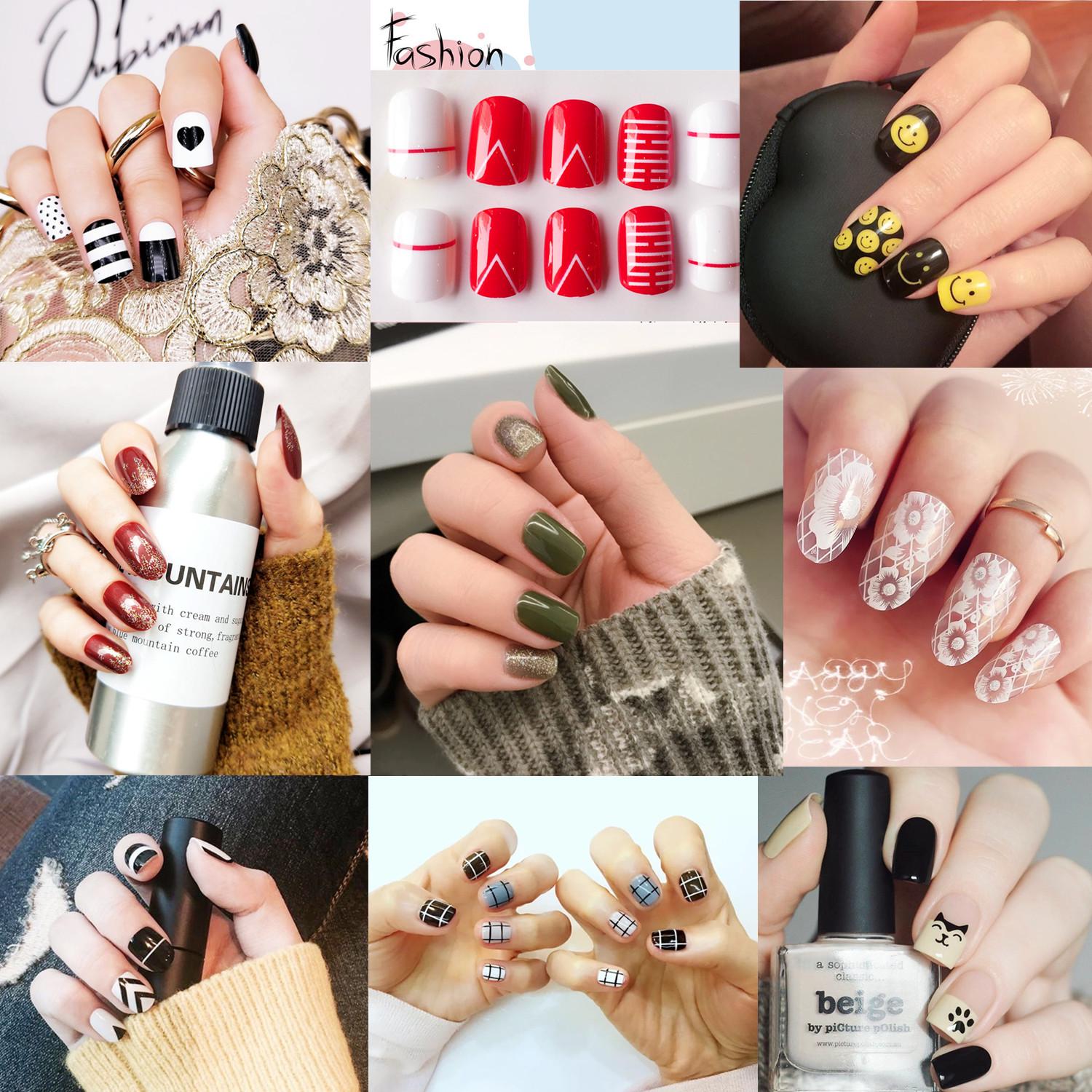 

Versatile Glue-On Flat Nail Collection - Long & Short Wearable Bridal Manicure Nails