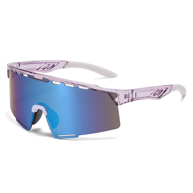 

Cross Border Outdoor Cycling Sunglasses One-piece European American Windproof Anti Glare Colorful Ultra Light Sports Glasses