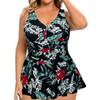 New European and American Large-size Swimsuit Women's Digital Printing One-piece Skirt Conservative Fat Swimsuit