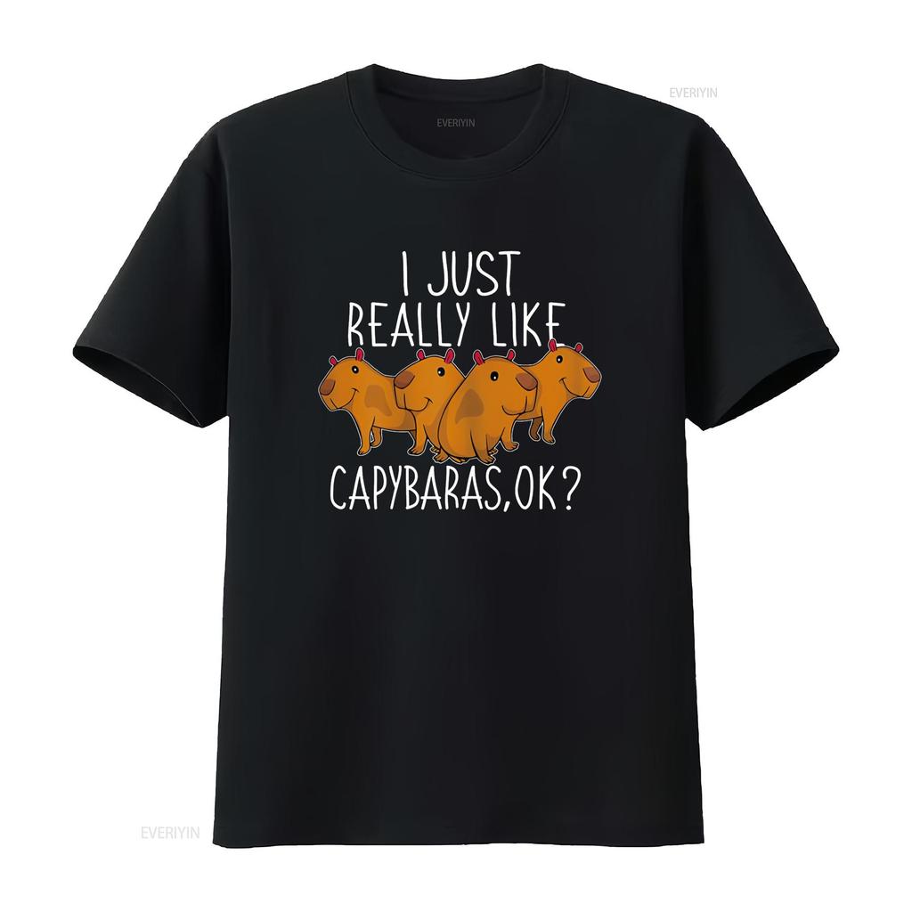 Capybara Lover Cute T Shirt  vintage Washed Casual streetwear Soft graphic homme Stylish designer clothes Versatile Stretched
