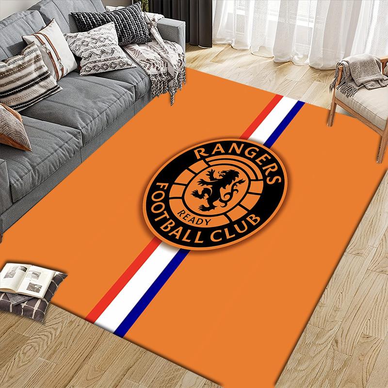 Rangers FC Flannel Pattern Square Carpet,Area Rug,Carpet Rug for Living Room Bedroom Sofa Playroom Decor,Non-slip Floor Mat
