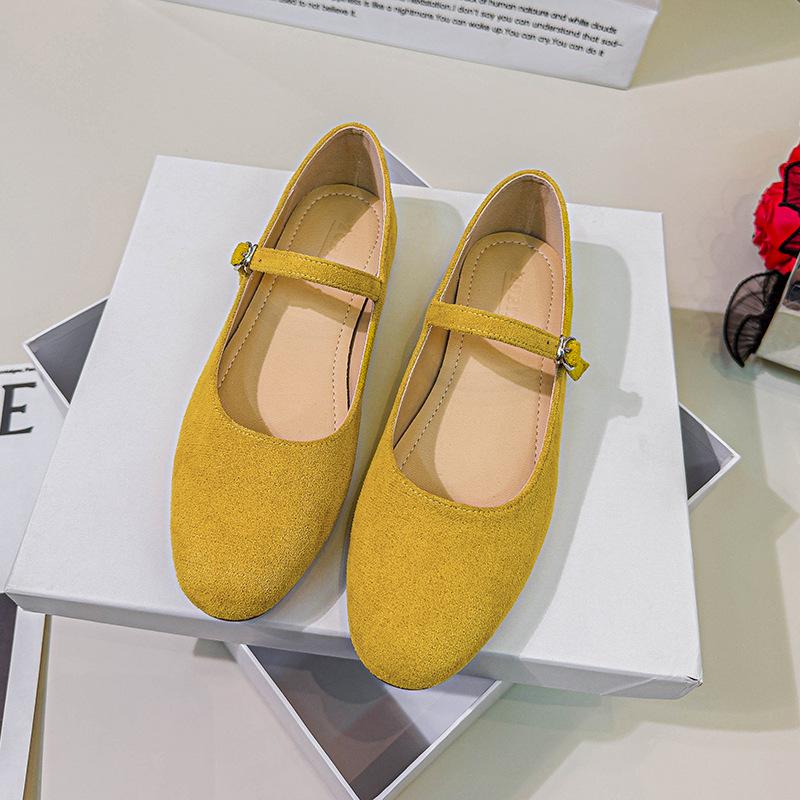 

Модная женская обувь на плоской подошве из флока, конфетного цвета, уютные мокасины, большие размеры 41-43, туфли Мэри Джейн, замшевые кожаные балетки, zapatos de mujer лоферы 34 жёлтый