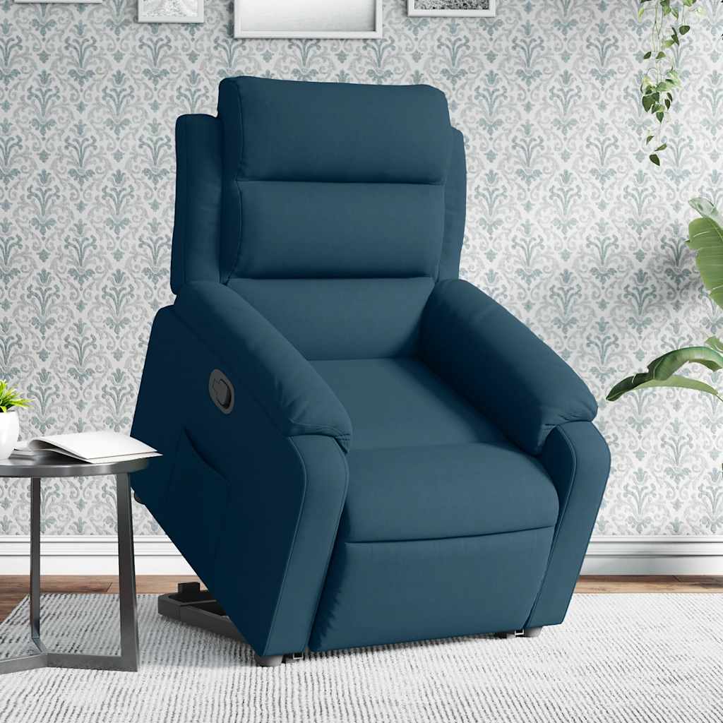 Recliner with Rising Assistance Blue Velvet
