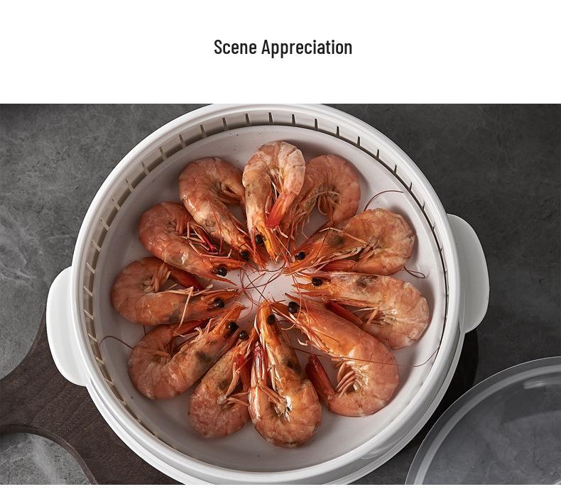 Dual-Layer Microwave Steamer: Food-Grade Water-Add Container with Thickened Tray & Grid