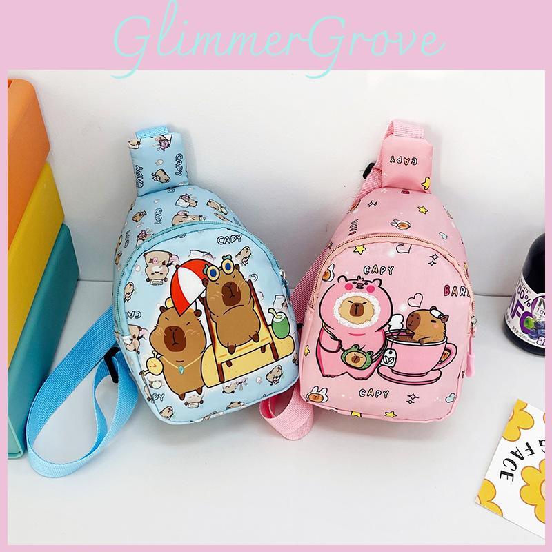 Adorable Trendy And Kids Chest Bag Colorful Cartoon Nylon Backpack For School Play And
