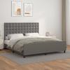 3125589 vidaXL Bed Frame with Headboard Grey 180x200 Cm Faux Leather
