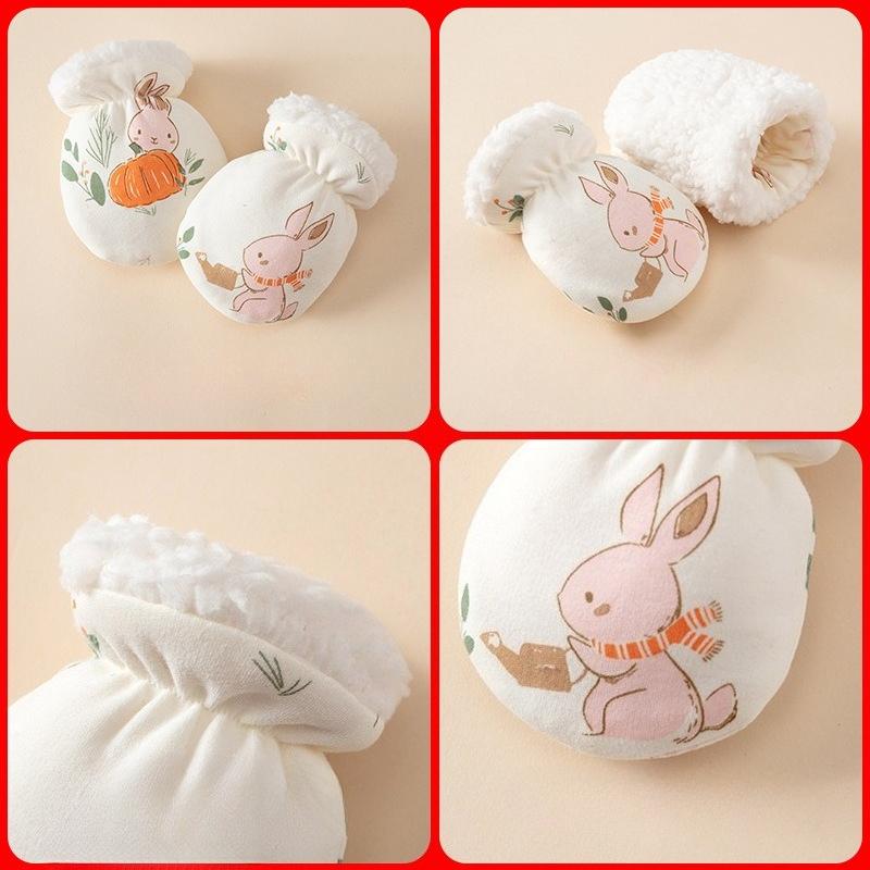 Baby Mittens 0-24Months with Anti-Scratch Protection Winter Thermal Gloves for Newborns Mittens Soft Cotton Baby Hand Covers