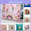 Niedliche Moderne Einhorn Kissenhülle Weiches Polyester Cartoon Kissenbezug 45x45cm