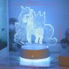 USB unicorn 3D night light, touch controlled 7 color changing ambient lights, bedroom desktop party decoration and gift lights.