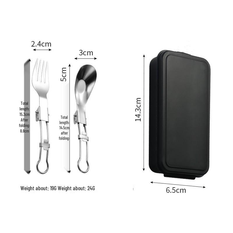 Portable Stainless Steel Camping Cutlery Set: Fork, Spoon, Chopsticks, Folding Yuanbao Spoon, Alloy Fork