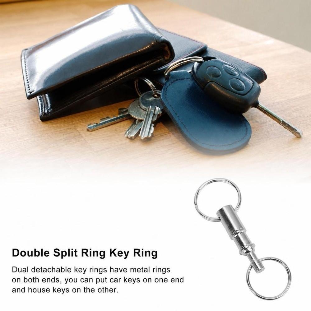 10 Pack Zinc Alloy Detachable Key Ring Silver Pull-Apart Key Chain Holder  Bags