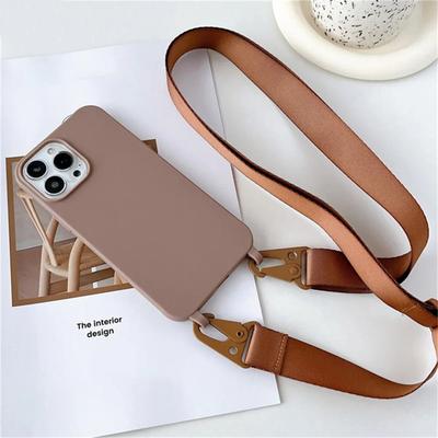 Crossbody Kolye Askısı Kordon Mat Silikon iphone için kılıf 14 Pro Max 11 12 13 Mini XR X XS 6S 7 8 Artı SE Darbeye Dayanıklı Kapak