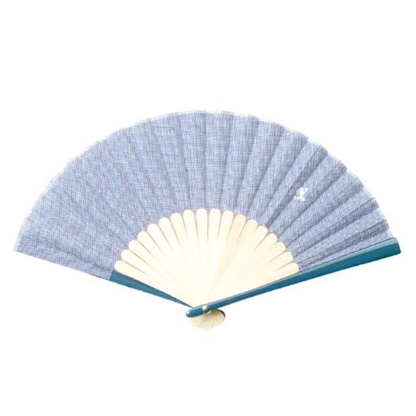 Onishi Kensei Sales Pocket Fan with One-Point Embroidery, 18cm, Frog Design,  Ripple  66-175