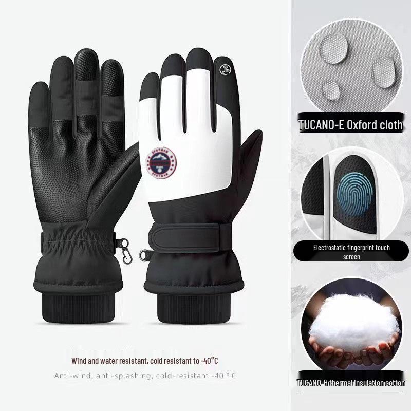 Unisex Warm Cold-Proof Ski Gloves for Night Running & Electric Vehicles