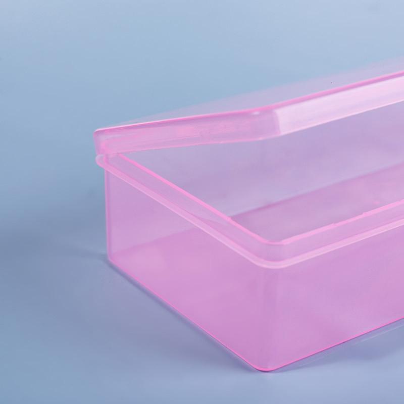Nails Art Organizer Box Storage Tool Pen Brush Polishing Nail Buffer Files Holder Transparent Plastic Rectangle Container Salon