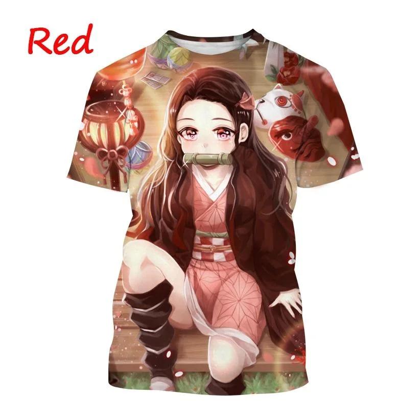 Demon Slayer Anime Character Collection 3D Printing Harajuku Style Nezuko Mitsuri Shinobu Kanao Unisex Short-sleeved Top