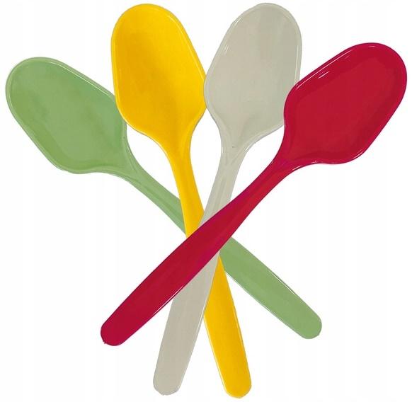 Colorful Plastic Reusable Spoons 8 Pcs