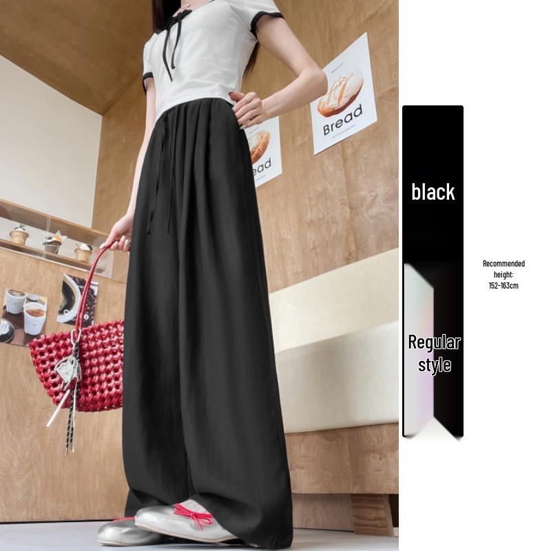 

Women s High-Waisted Lyocell Cotton Linen Wide-Leg Pants, Summer 2026 Style, Lightweight Yamamoto Casual Floor-Length Design M
