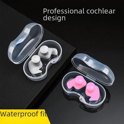 Professionelles, wasserdichtes Spiral-Ohrstöpsel-Set aus Silikon zum Schwimmen und Nasenclip zum Tauchen