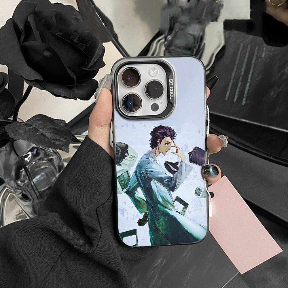 STEINS GATE D-Rintaro O-Okabe Phone Case For iPhone 17,16,15,14,13,12,Pro MAX Black Matte Shockproof Cover