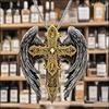 Minimalist Gothic Archangel Wings Cross Necklace