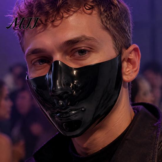 Adults Performance Masque Masquerade for Men Women, Cyberpunk Half Face Mouth Ergonomic Decor Ball Proms, Mardi Gras, Halloween Cosplay Party
