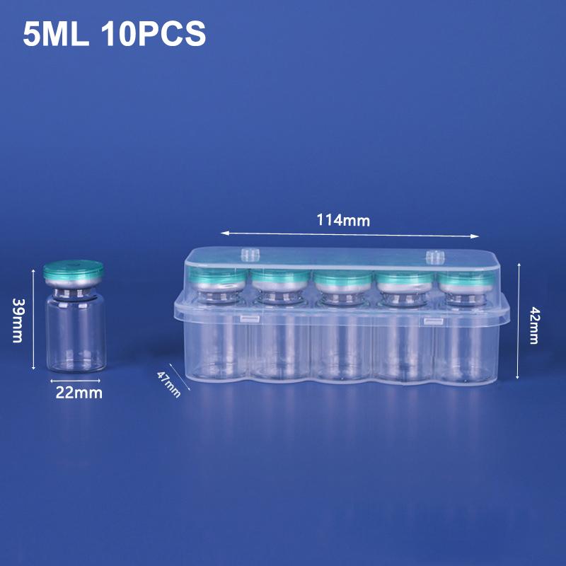 New 5PCS 3/5/7/10mL Vial Storage Case Stackable Plastic Microtube Storage Box Clear Freezer Tube Box Diabetic Supplies