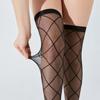 Women Sexy Grid Tights Stockings Summer Thin Breathable Over Knee Long Socks 15D Sheer Stocking Street Wear JK Lolita