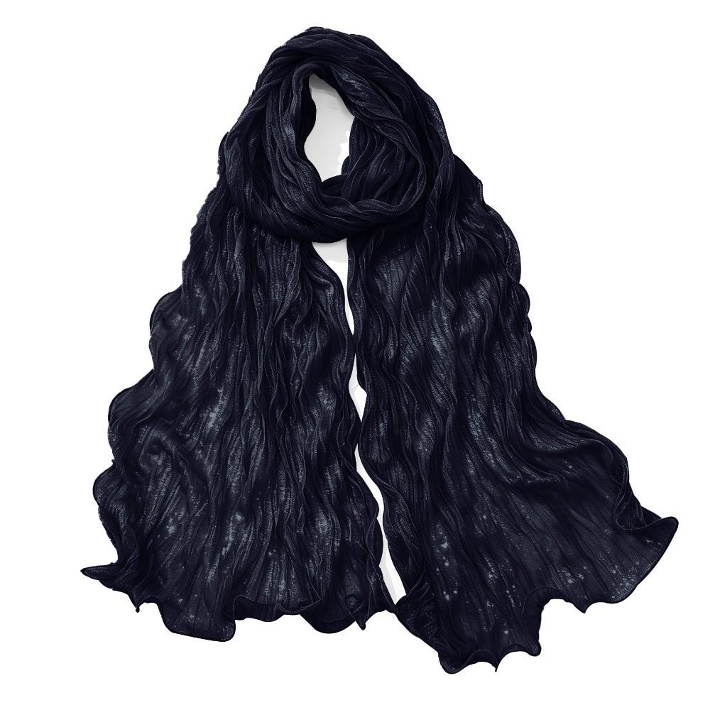 Ruffled Edge Sunscreen Shawl Solid Color Ramadan Long Scarf Fashion Chiffon Hijab Veil  Outdoor