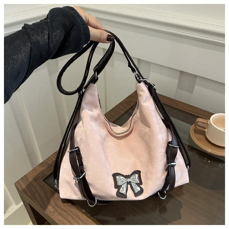 

Повседневная сумка большой вместимости женская 2024 новая модная и модная сумка через плечо для поездок на работу красивая сумка через плечо с двумя плечами сумка-мессенджер розовый