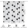 Black Paw Print Shower Curtain Home Decor Bathroom Liner For Cats Pet Lovers