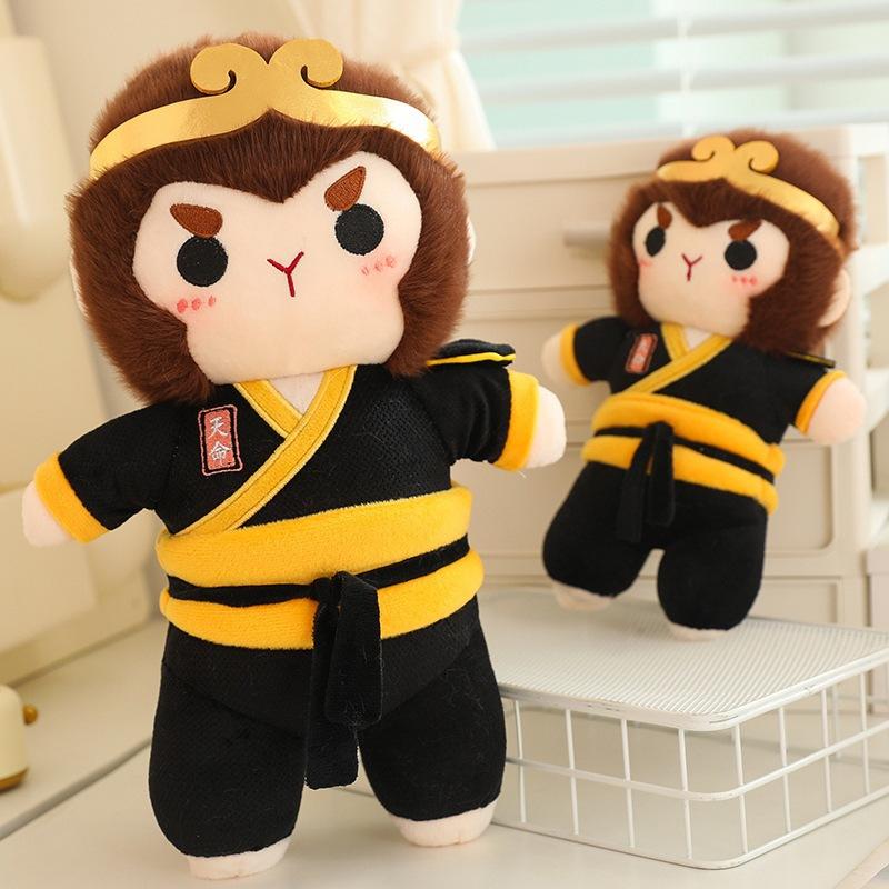 Black Wukong Surrounding Monkey Doll Doll Plush Toy Doll Boys Monkey King Journey to the West Gift