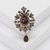 Retro Palace Style Zircon Crystal Brooch Zinc Alloy Corsage Pins New Pendant Brooch  Gift