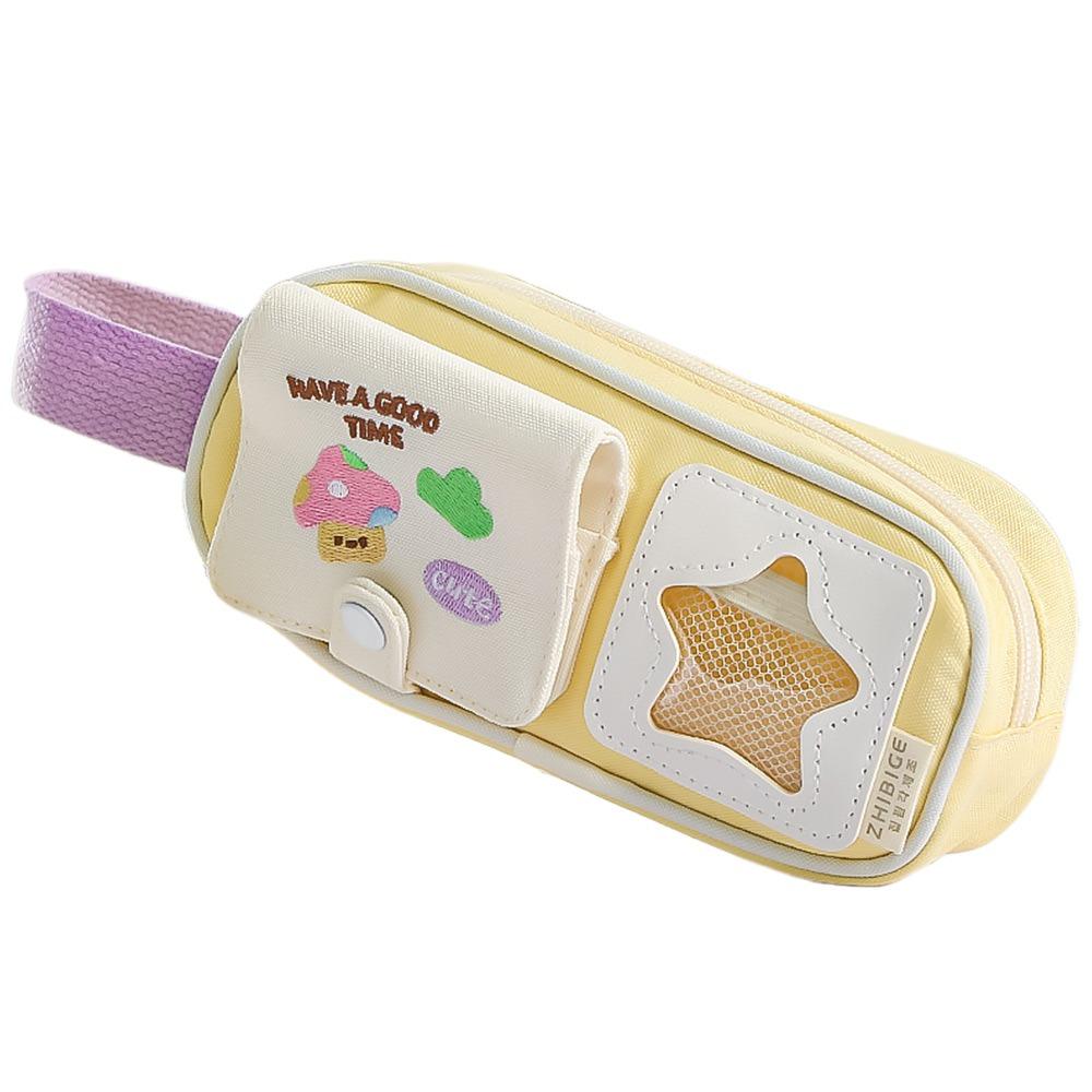 Dopamine Color Pencil Case Handheld Stationery Bag Portable Pen Pouch Students