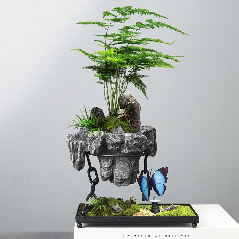 Wrought Iron Hanging Ornament Iron Chain Suspension Home Living Room Decoration Wenzhu Succulent Moss Ball Landscaping Basin