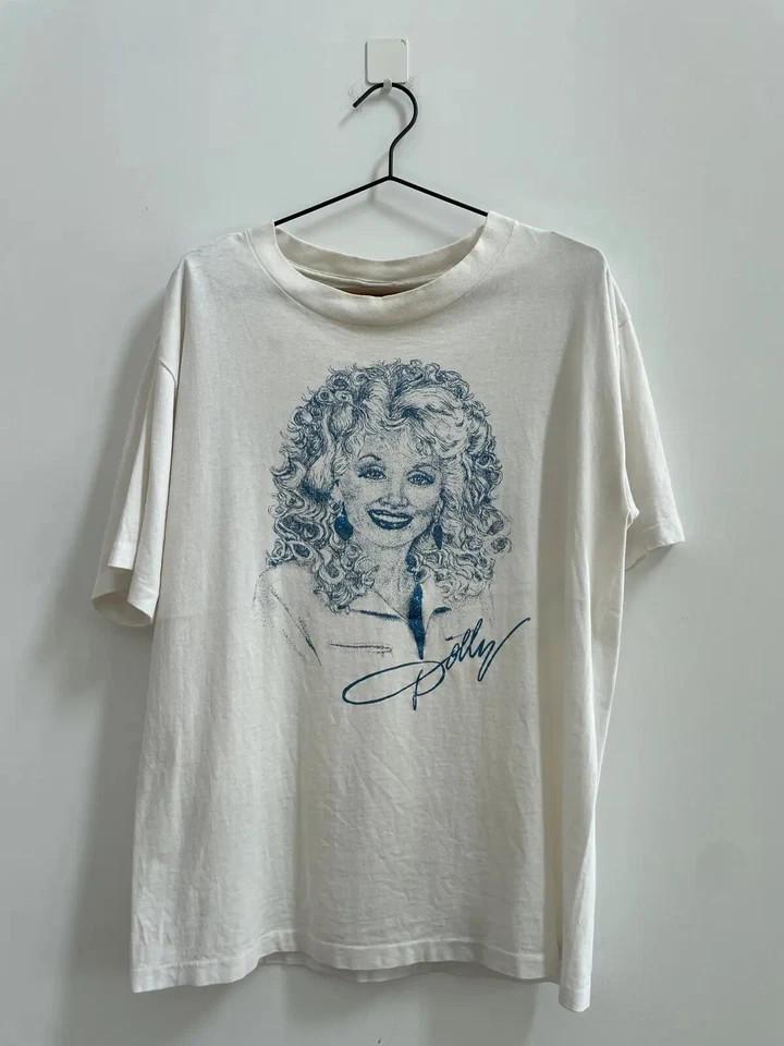Vintage Dolly Parton graphic white shirt unisex cotton Men Women KTV5892