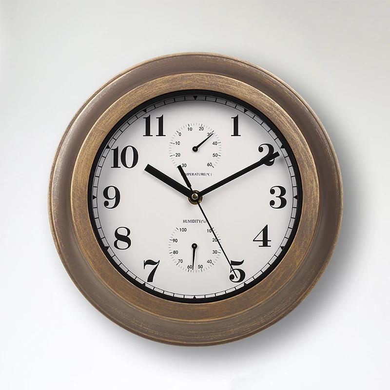 

12 Inch Outdoor Waterproof Wall Clock Bathroom Kitchen Patio Shop Living Room Decorative Wall Clock Stylish Silent Wall Clock 12 inch мідний