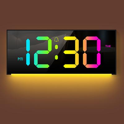 Large Digital LED Wall Table Clock Remote Control Night Light Mood Lighting Living Room Classroom Office Wall Mounted Smart Home