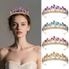 Headdresses Crystal Bride Crown Multicolor Crystal Crown Elegant Pearl Rhinestone Crown Wedding