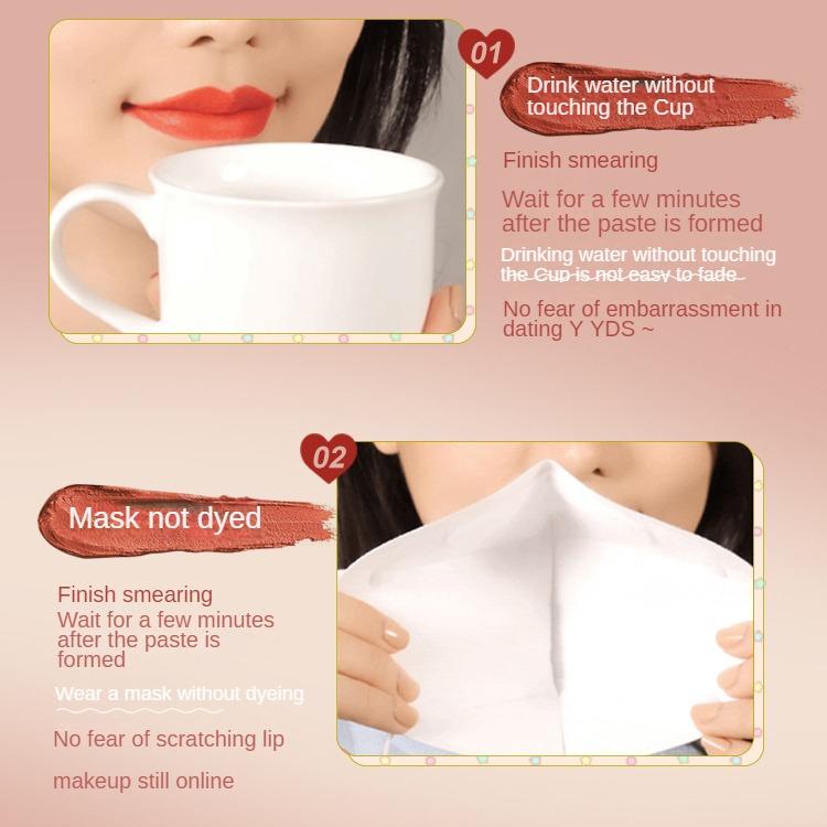 Freches Antihaft-Tassen-Lippenstift Samtmatt Langanhaltend Antihaft-Make-up Nicht Leicht Zu Verblassen Matter Lippenstift