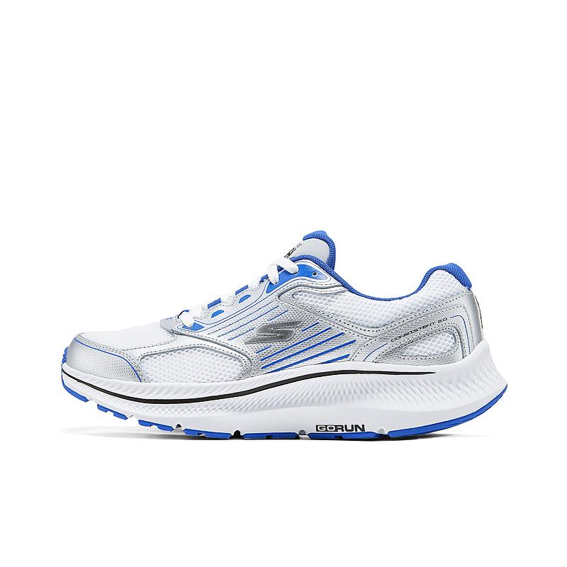 Skechers Go Run Consistent 2.0 Comfortable Versatile Mesh Durable Low-Top Running Shoes Men sneakers White Blue 220884-WBL 39.5