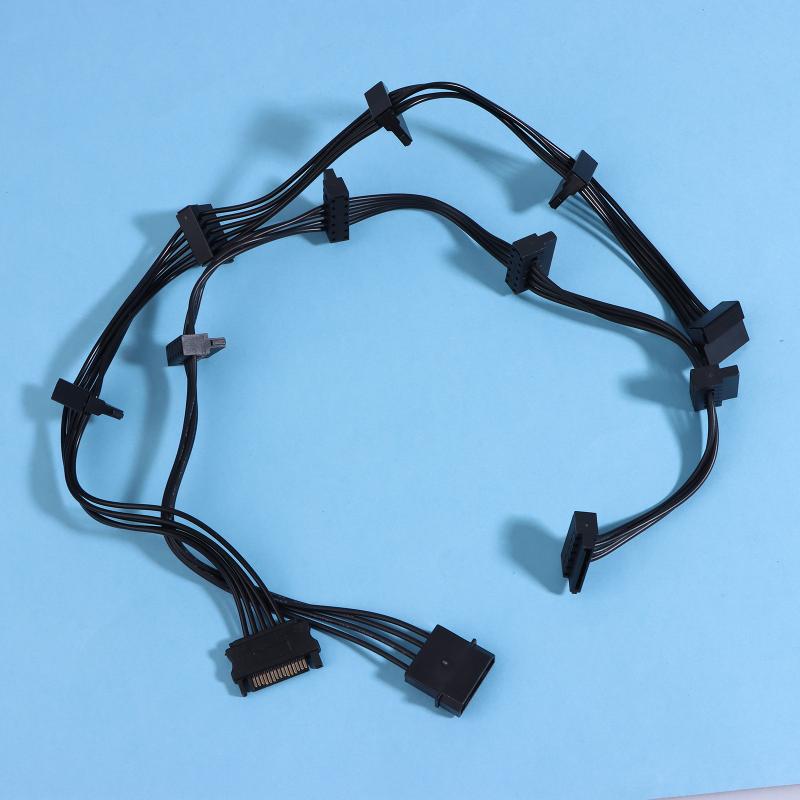 15Pin Sata/4Pin Power Supply Splitter Cable Hard Drive 1 Male To 5 Female Extension Power Cord For Diy Pc Sever